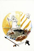 ilustracion La Odisea: Ulises ve a su perro agonizando