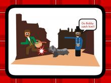 ilustracion Cuento Greyfriars Bobby: Bobby con su primer dueño, el policía John Gray