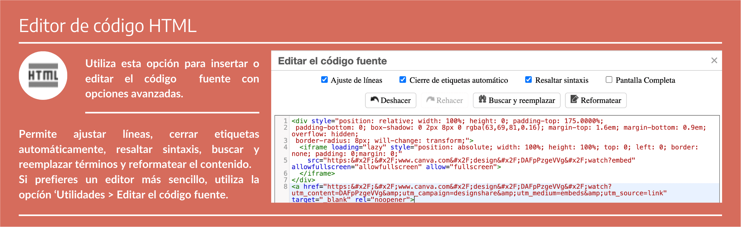 Editor código HTML