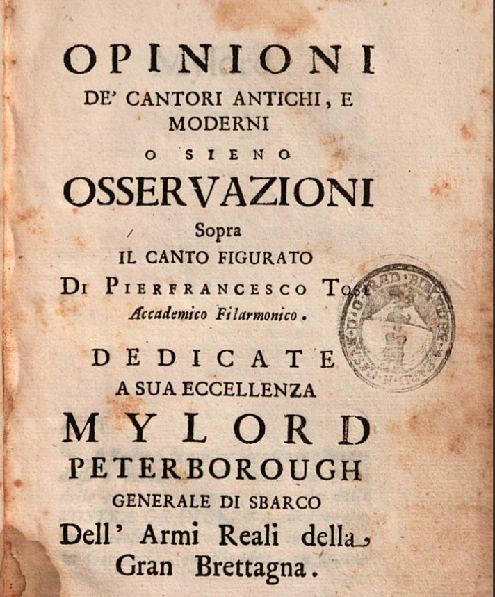 portada del tratado de Tosi