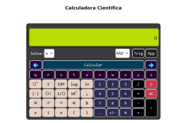Calculadora científica con procedimiento