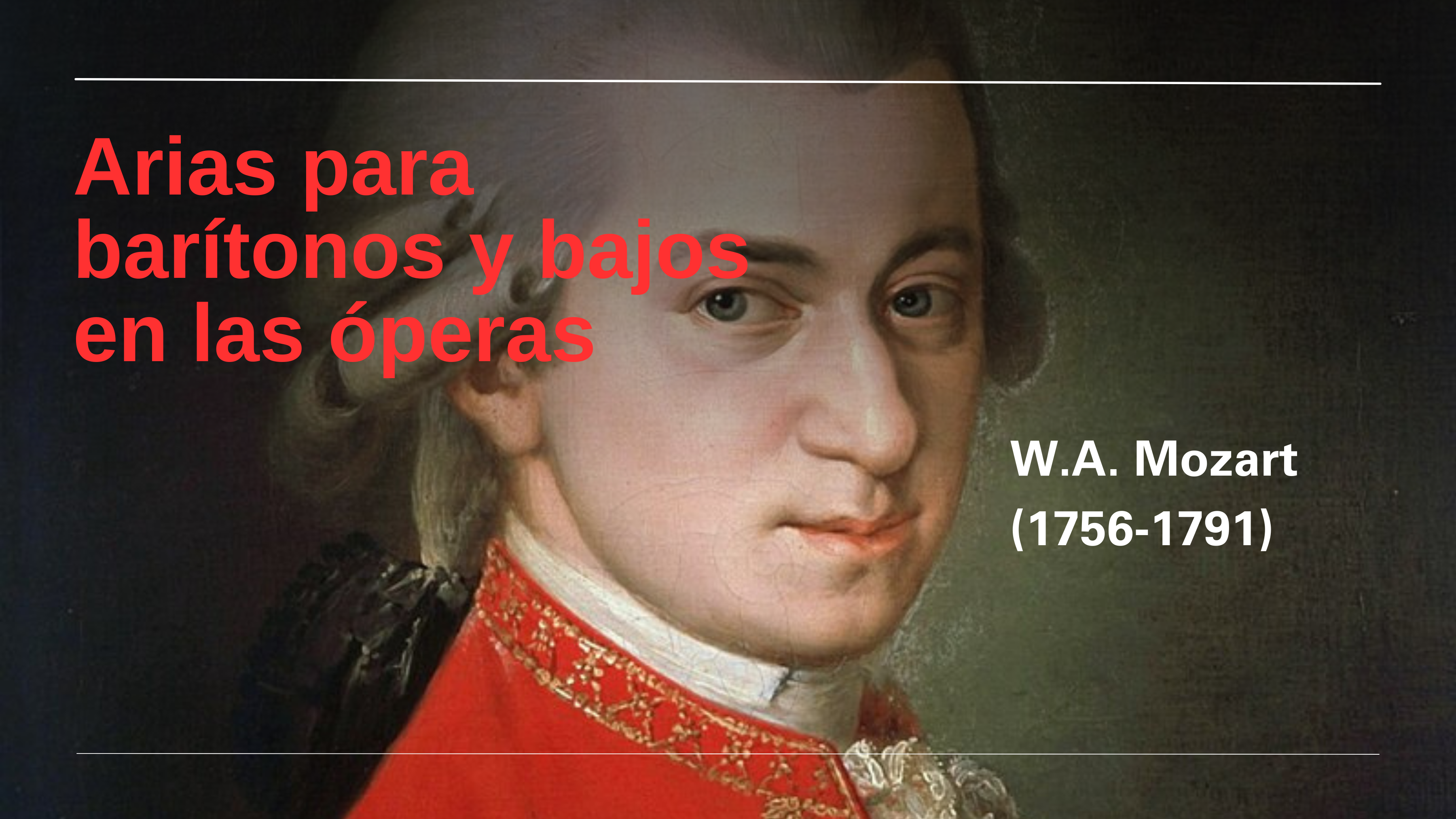 Arias para barítonos y bajos en las óperas de W.A. Mozart