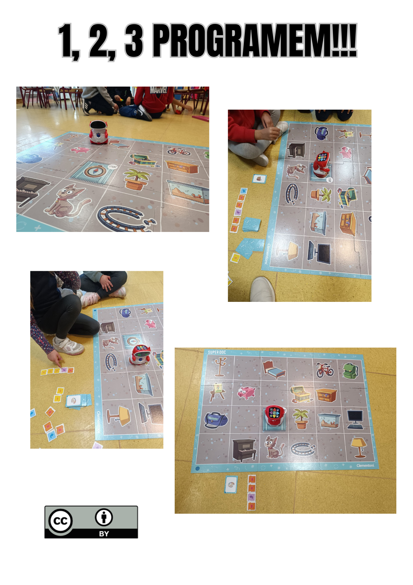 En la imagen se observa el recurso junto con los diferentes complementos que continene y al alumnado en el momento de su utilización programándolo.