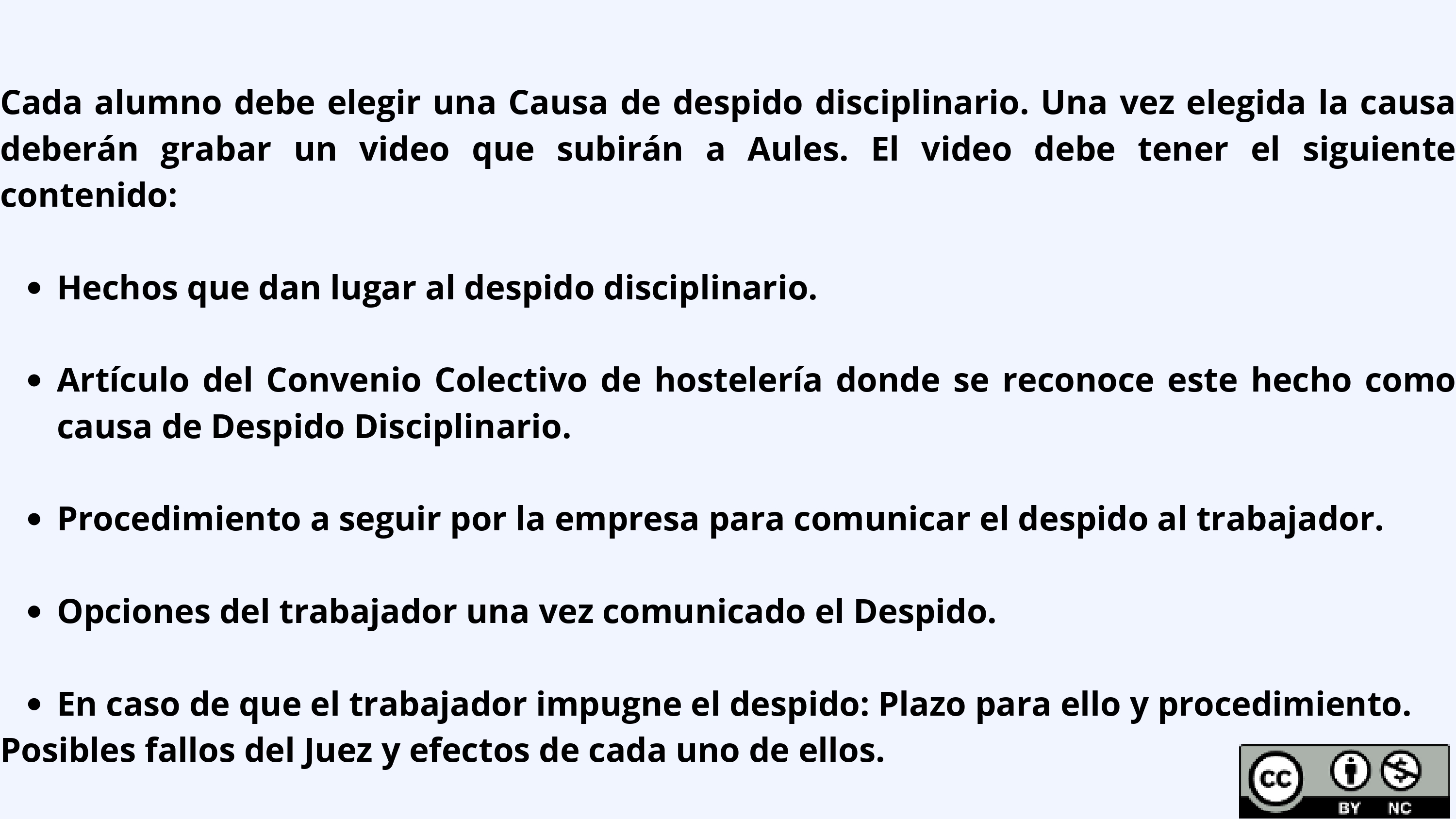 Actividad Despido disciplinario.