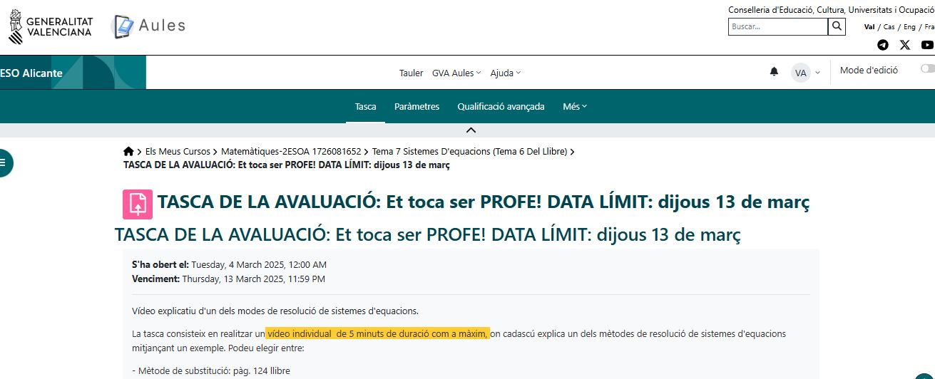 TASCA AULES. Activitat de reforç i de desenvolupament de la competència digital de l'alumnat