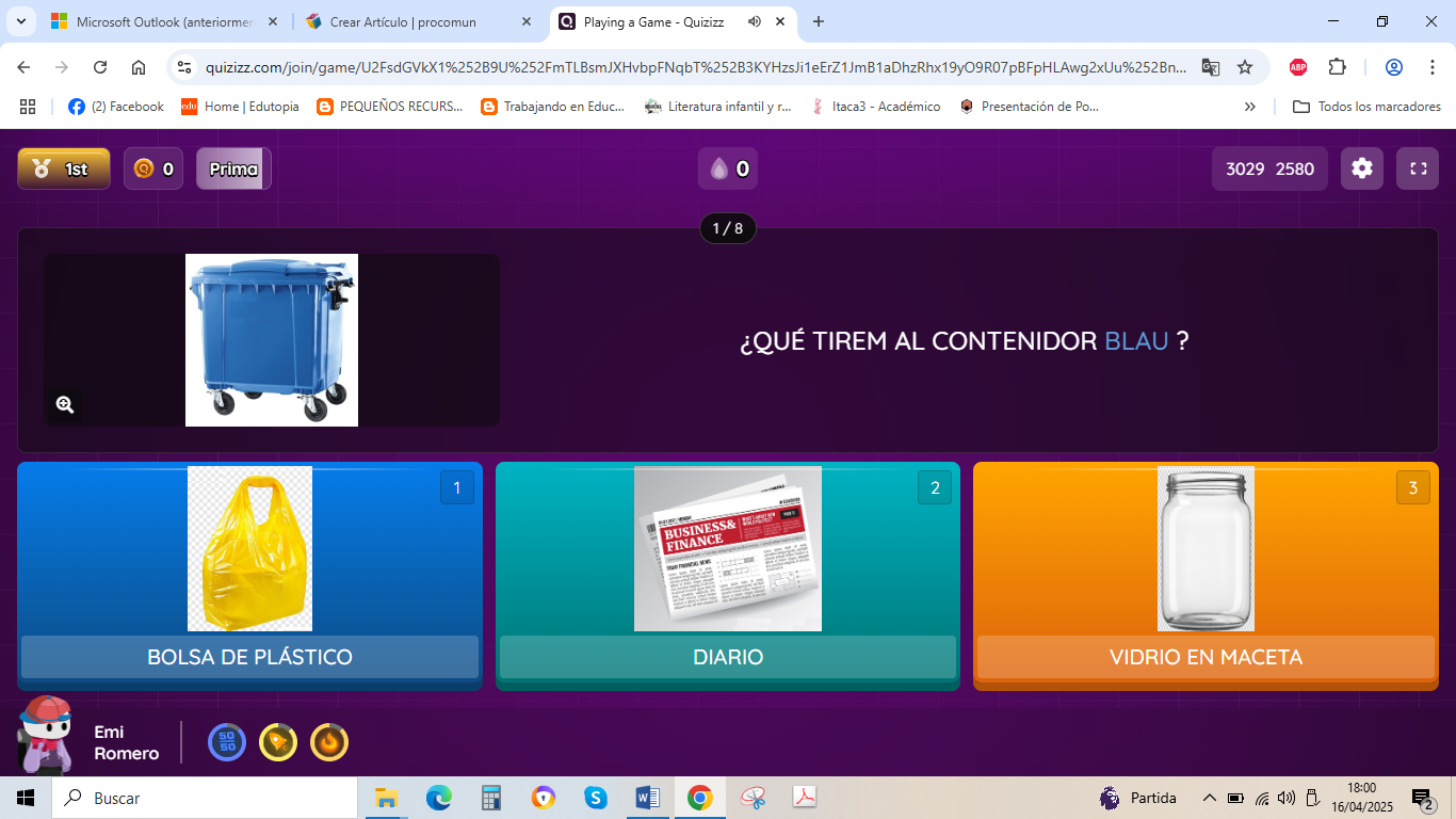 Joc interactiu sobre el reciclatje