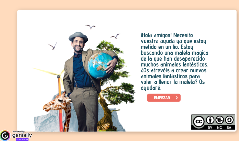 Recurso digital interactivo elaborado con Genially para alumnado de segundo de primaria. Está diseñado para fomentar la creatividad, la competencia digital y la investigación guiada. El recurso permite al alumnado crear la ficha de un animal inventado, combinando información real con imaginación.