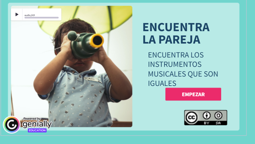 Memory realizado con Genially para niños y niñas de 4 años