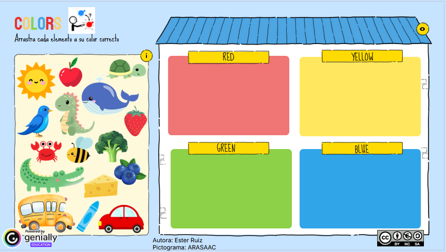 Actividad interactiva para aprender los colores en inglés
