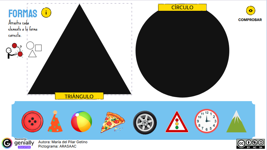 Actividad interactiva para aprender las formas.