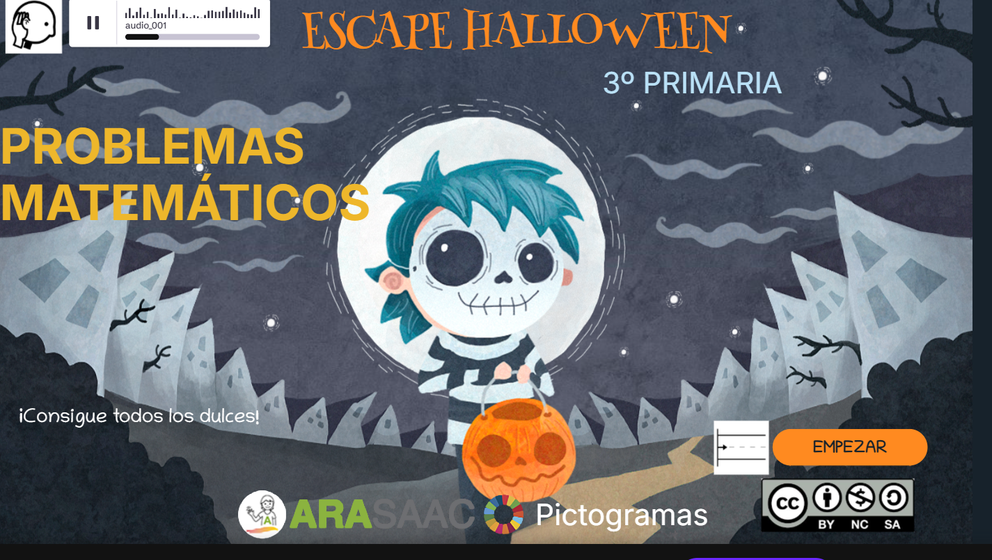 Imagen principal de Genially problemas matemáticos con temática Halloween.