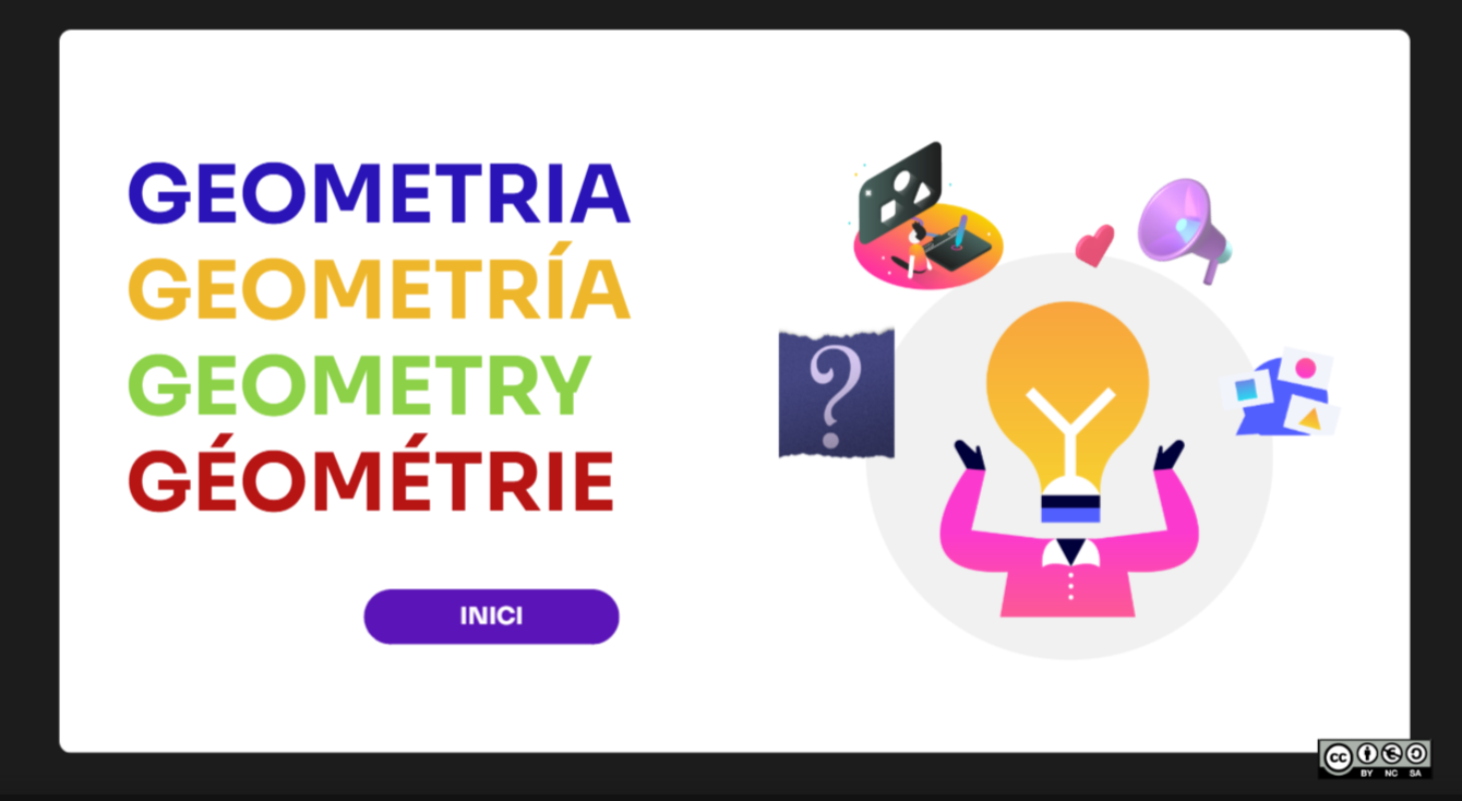 Portada del recurs amb el nom GEOMETRIA en diverses llengües