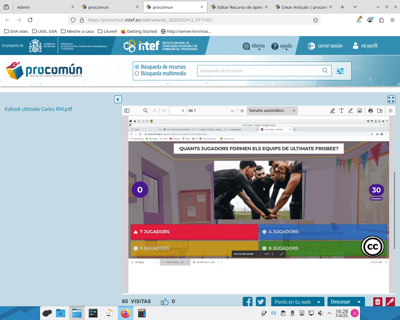 KAHOOT ULTIMATE FRISBEE