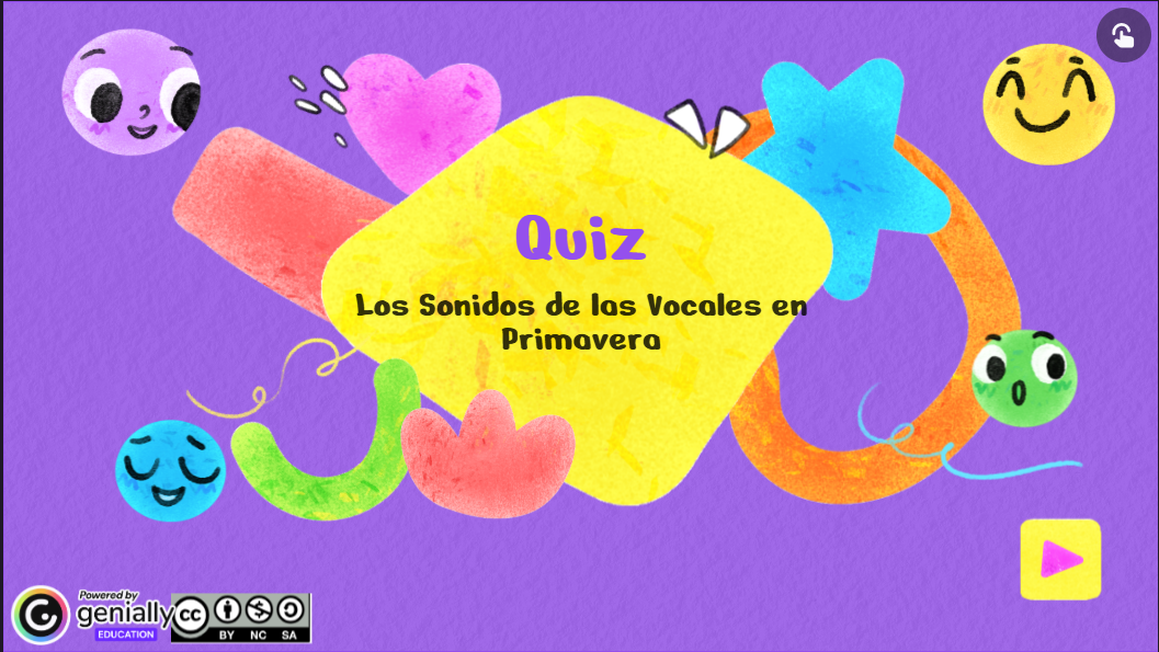 Quiz de las vocales con palabras de la primavera