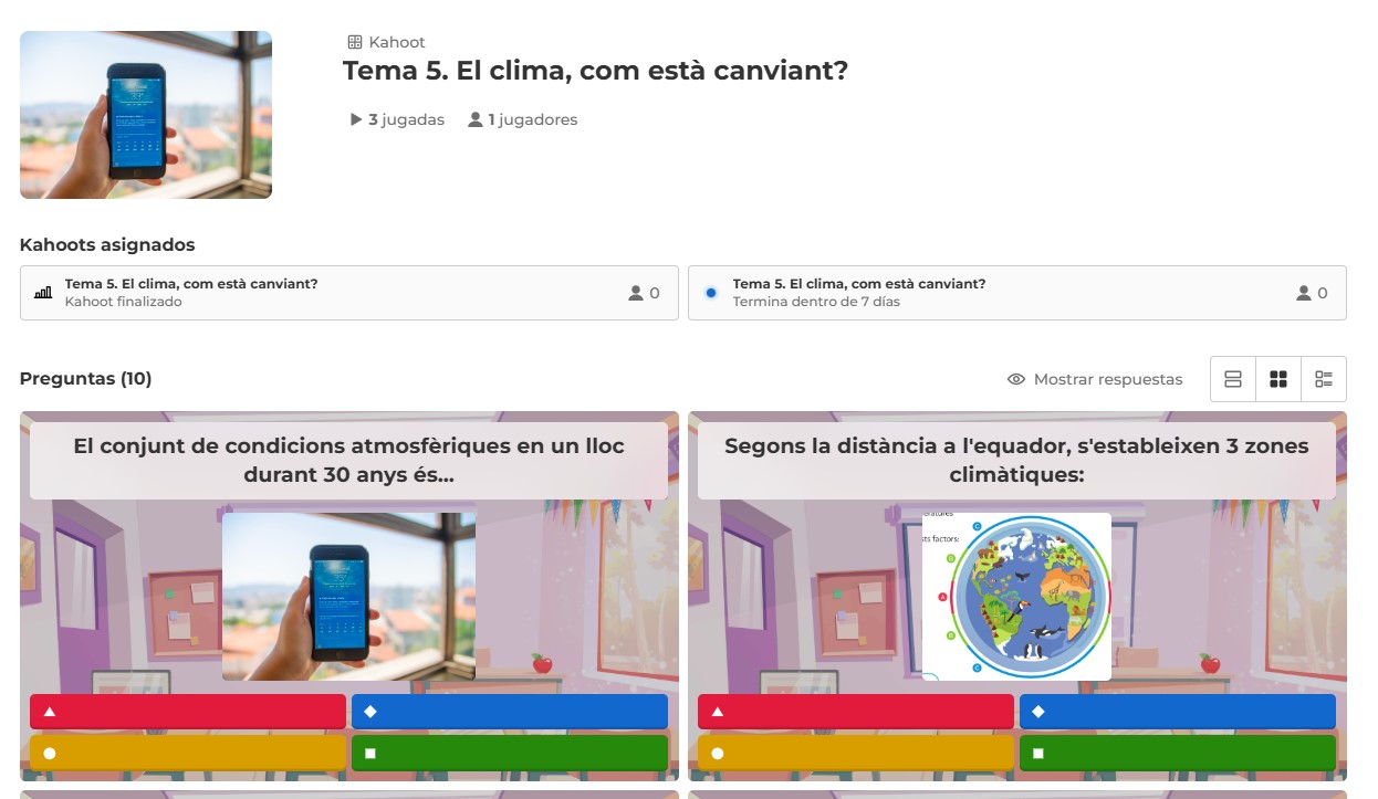 Kahoot Coneixemnt del Medi Clima