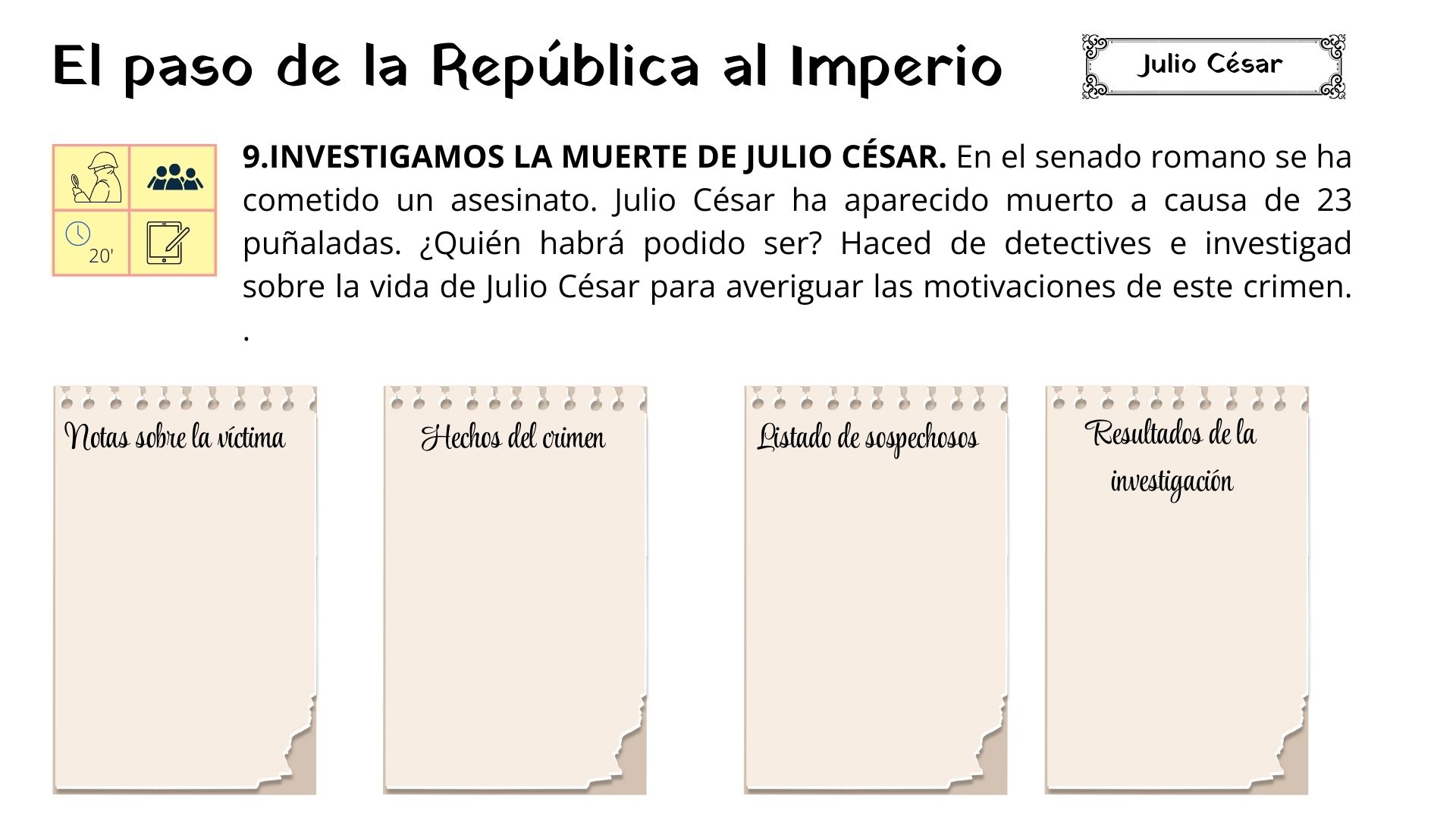 Investigamos la muerte de Julio César