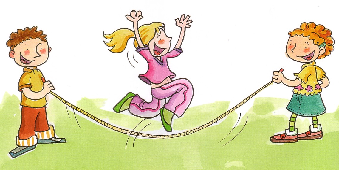 Niños saltando a la comba 