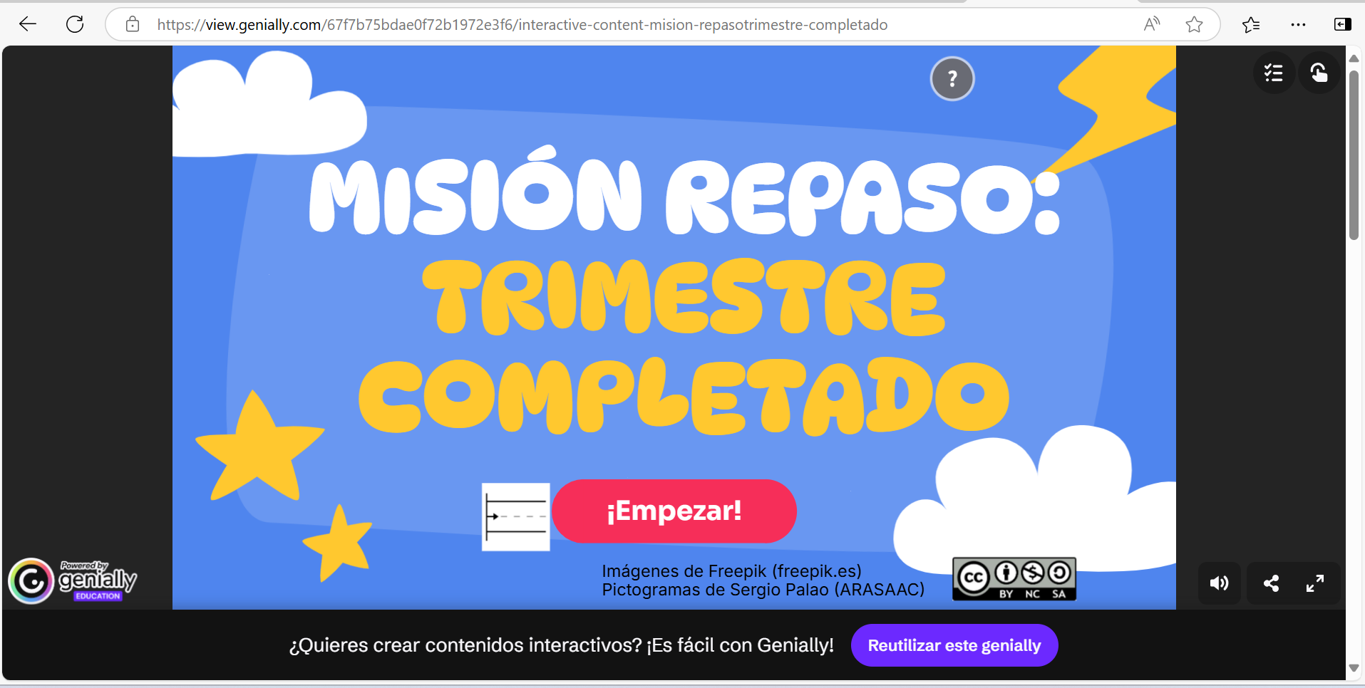 Imagen REA primera página Genially