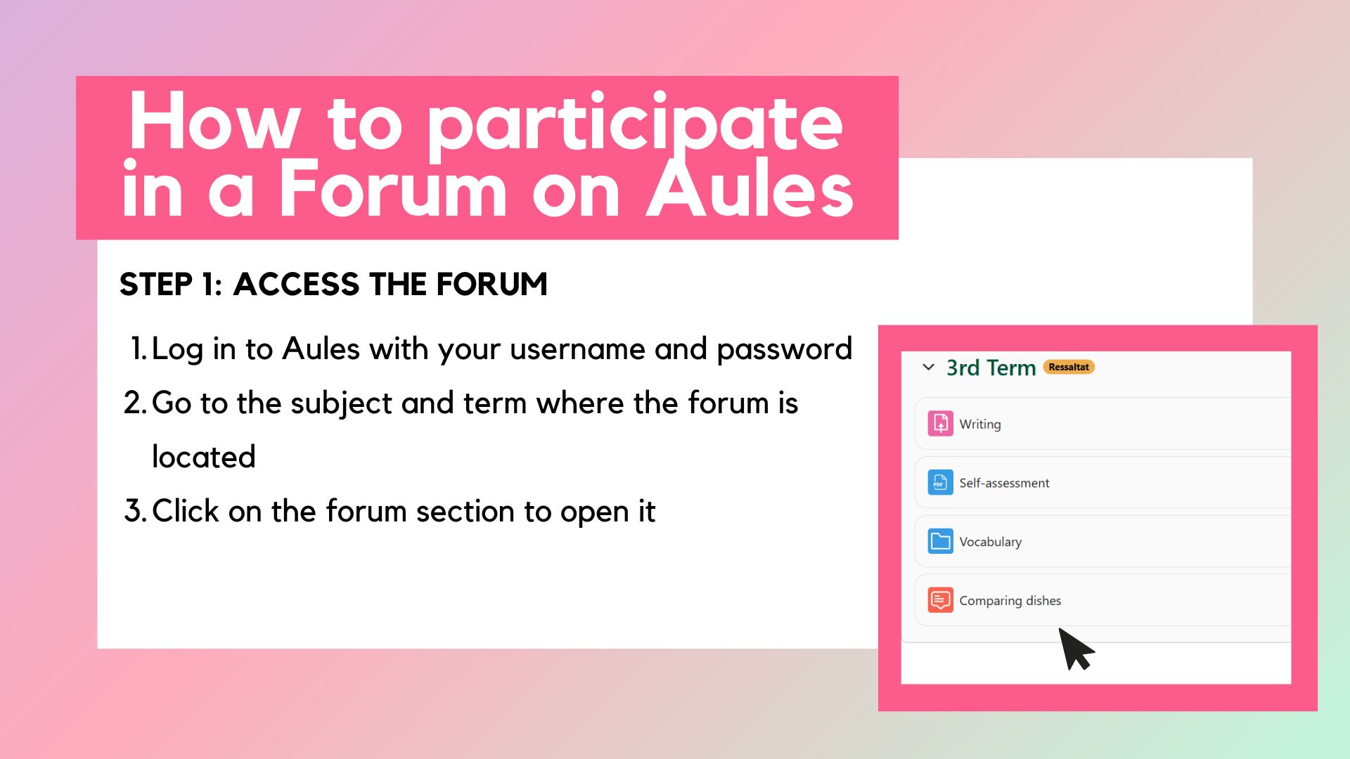 Imagen inicial sobre el recurso Participating in a Forum