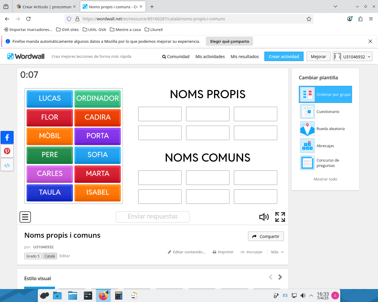 Imagen del recurso creado