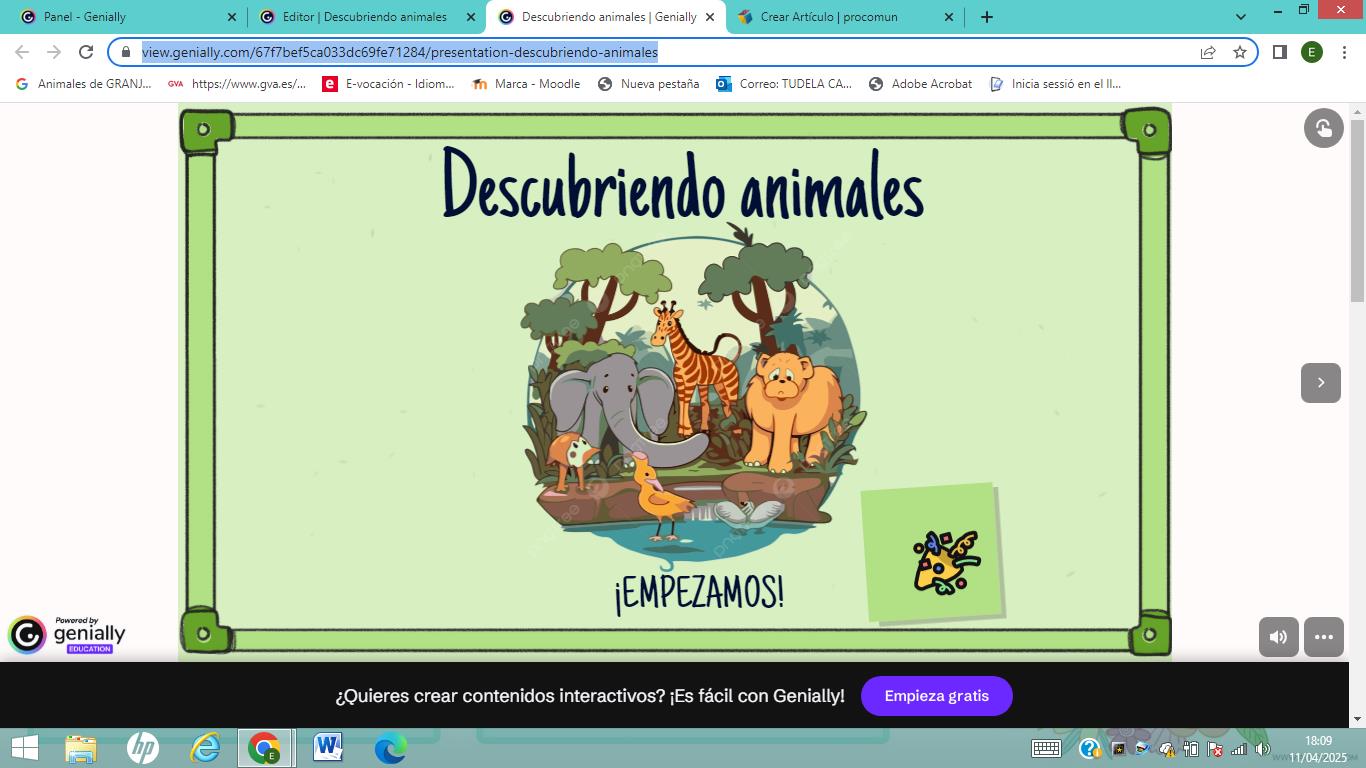 Actividad interactiva para alumnado de 2º primaria sobre animales vertebrados