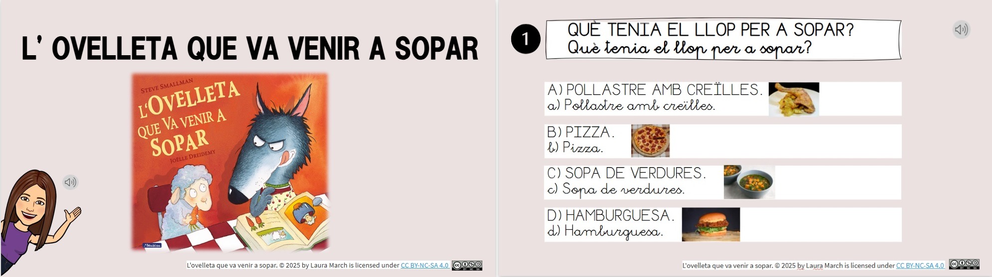 Comprensió lectora del conte "L'ovelleta que va venir a sopar".