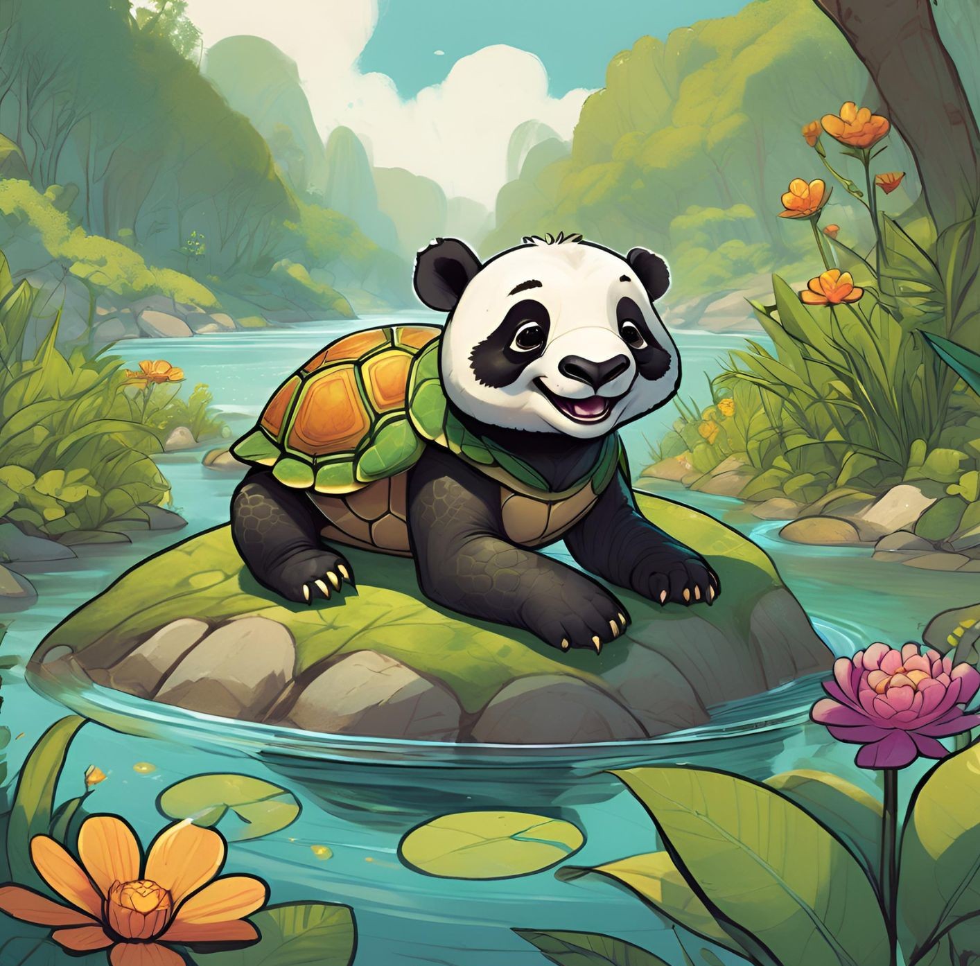 Animals mitològics generats amb IA en l'aplicació Canva.