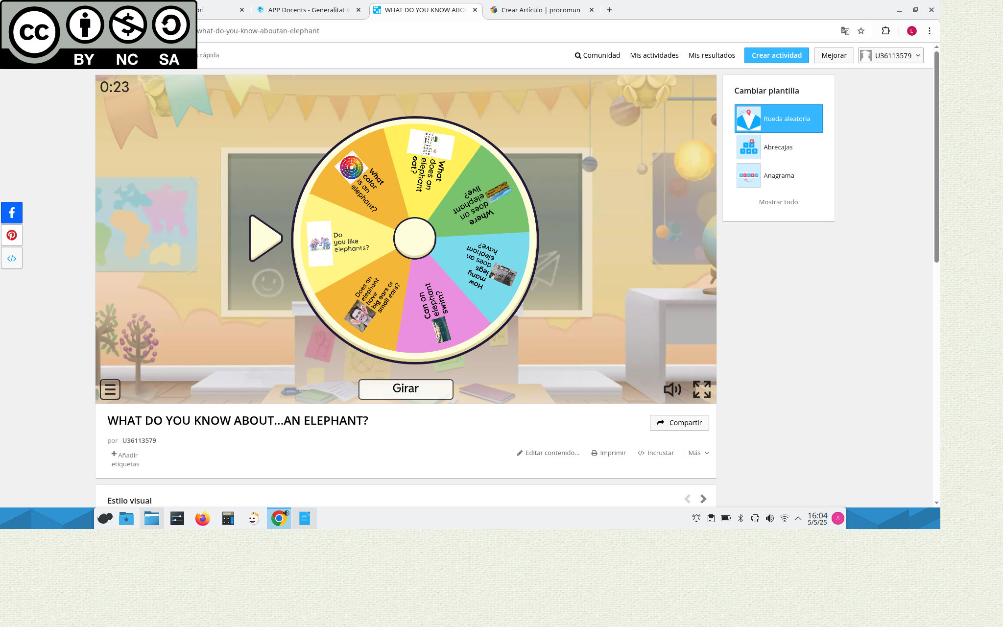 captura de juego rueda interactiva