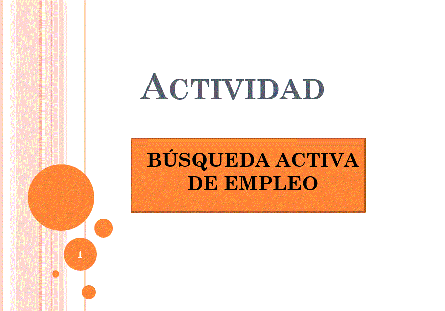 búsqueda activa de empleo