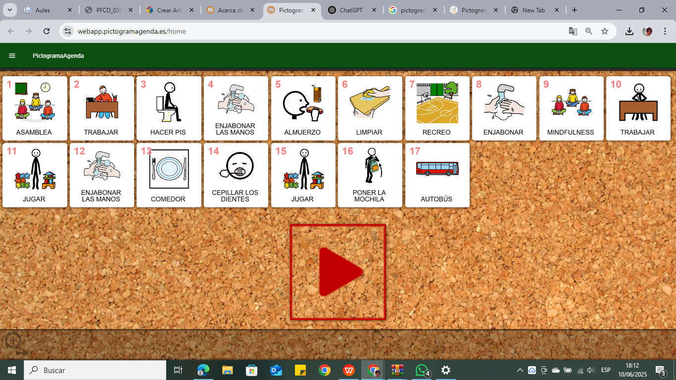 creacion y uso de la agenda visual en una aula tva 
