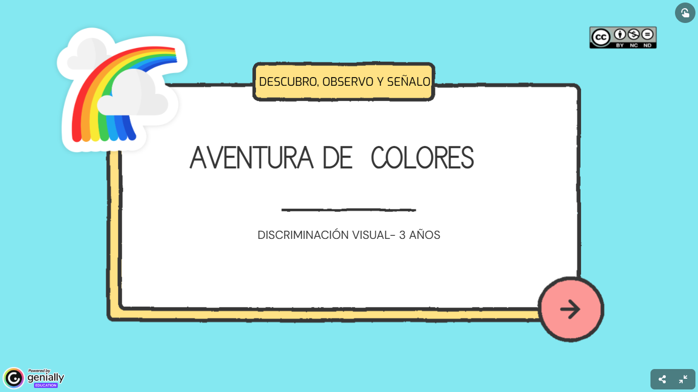 Juego interactivo, discriminación visual de colores.