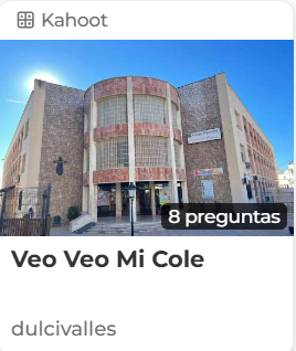 kahoot veo veo mi cole. Recurso educativo
