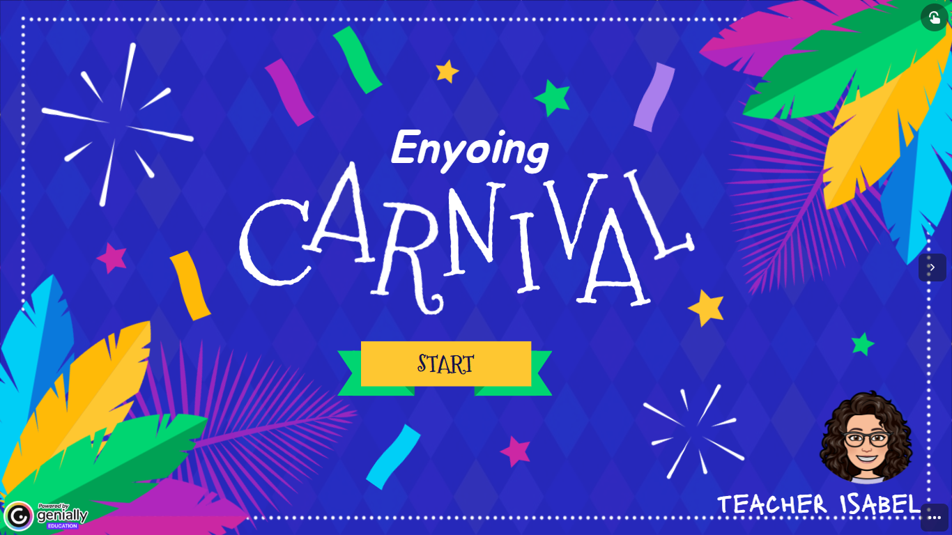 Recurso educativo digital: ‘Carnival’ – Genially para trabajar las festividad de carnaval en inglés en 2.º de Primaria