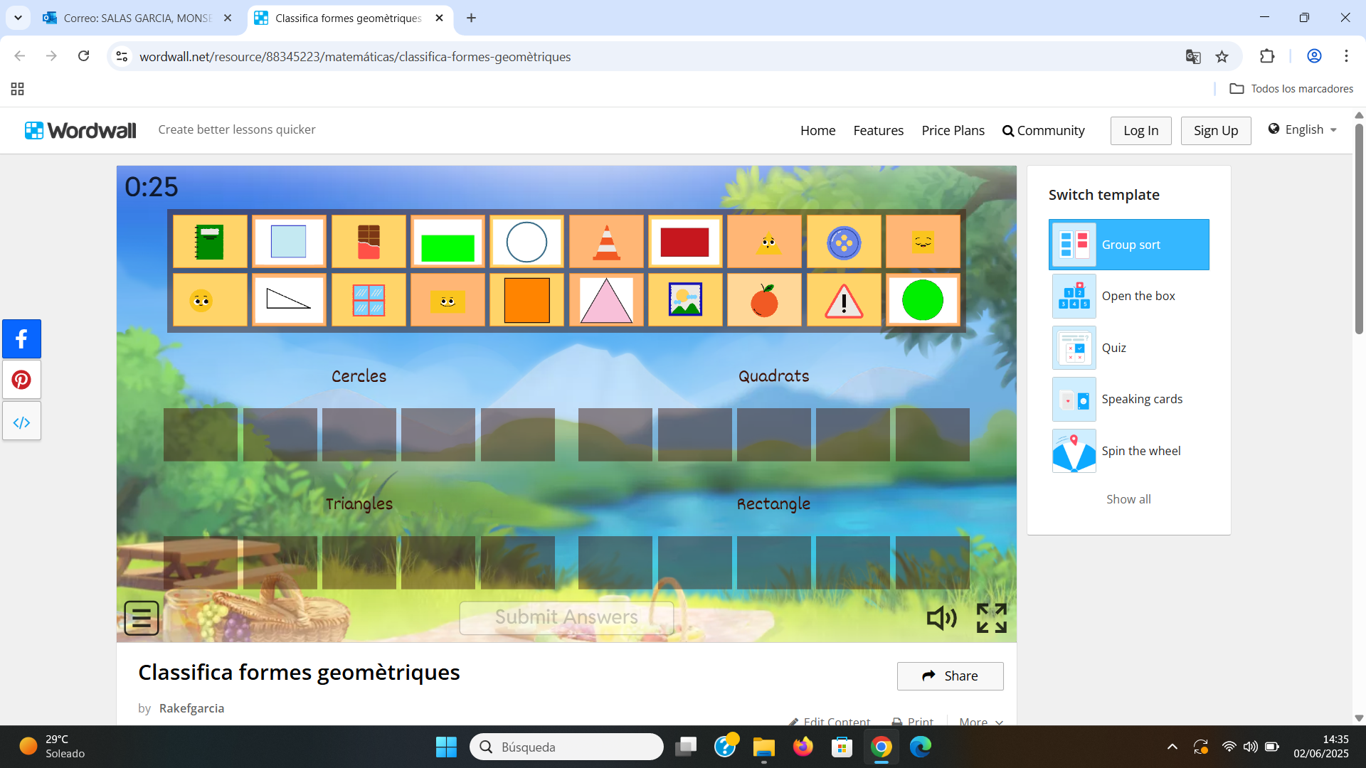 Classifica formes geomètriques