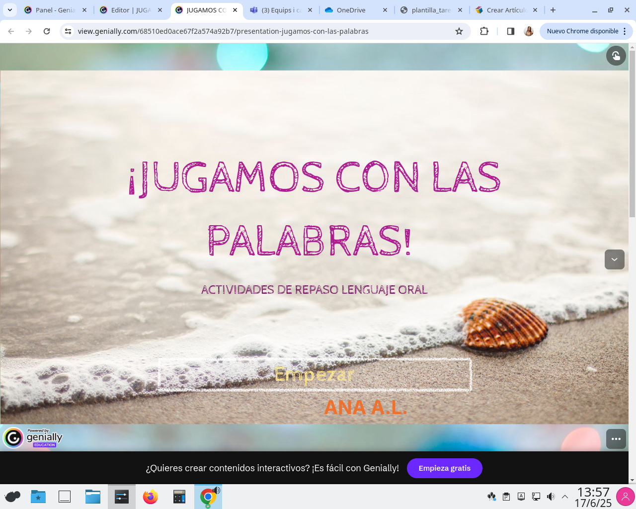 Imagen REA sobre jugamos con las palabrashttps://view.genially.com/68510ed0ace67f2a574a92b7/presentation-jugamos-con-las-palabras