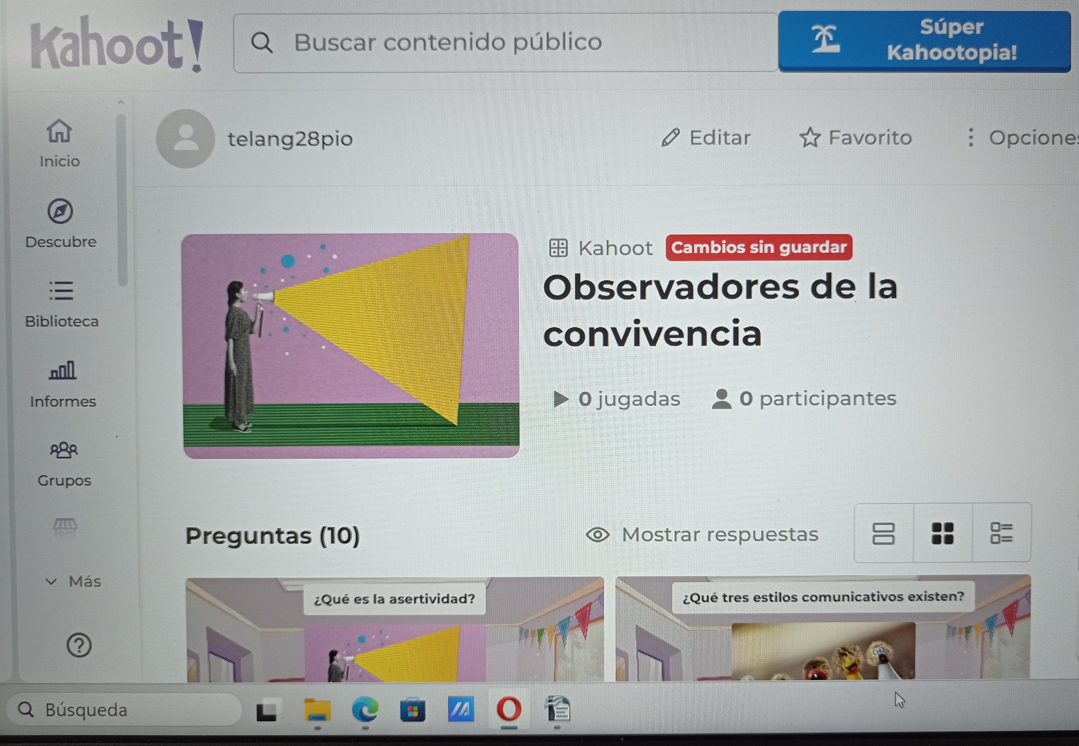 Kahoot Observadores de la convivencia