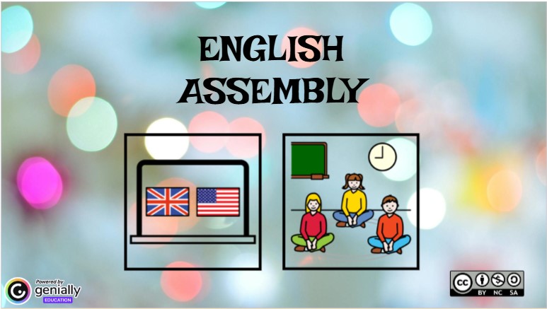 Título del recurso: Asamblea en Ingles. Pictogramas de lengua inglesa y asamblea. 