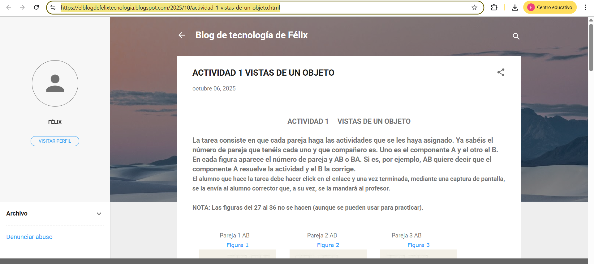 Imagen de la entrada del blog de Félix