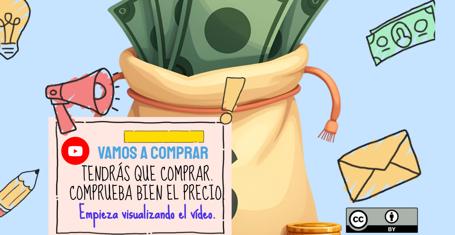 La imagen representa una actividad matemática de forma visual, en la que se pretende trabajar la moneda de manera lúdica con alumnado de 4º de Primaria.