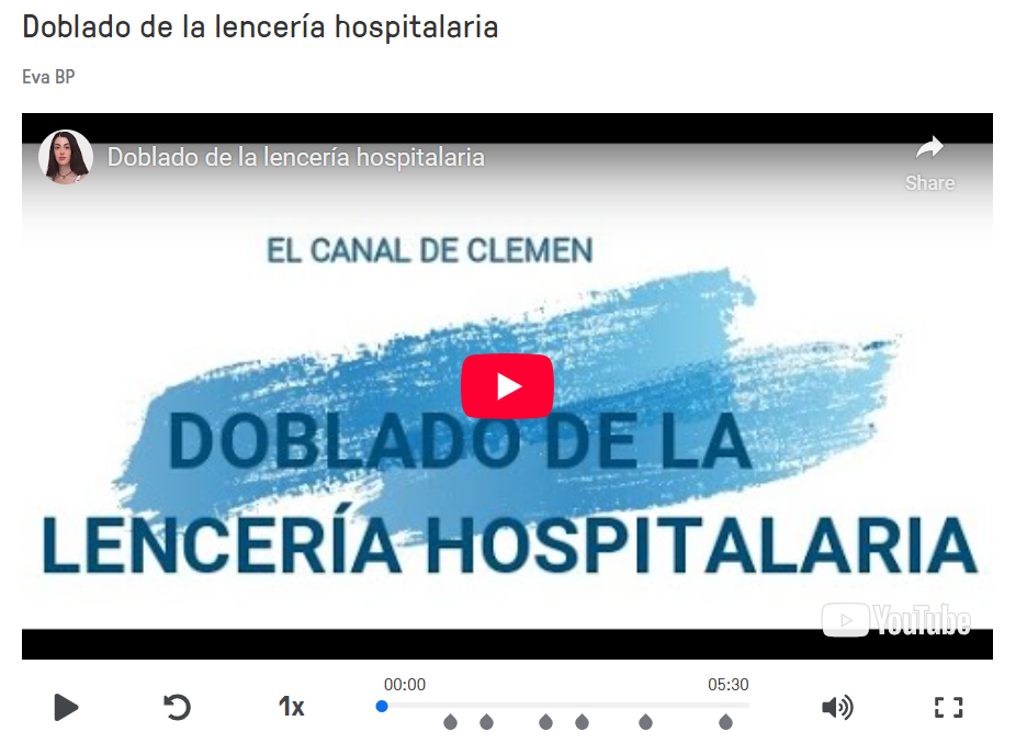 Video del doblado de la lencería hospitalaria