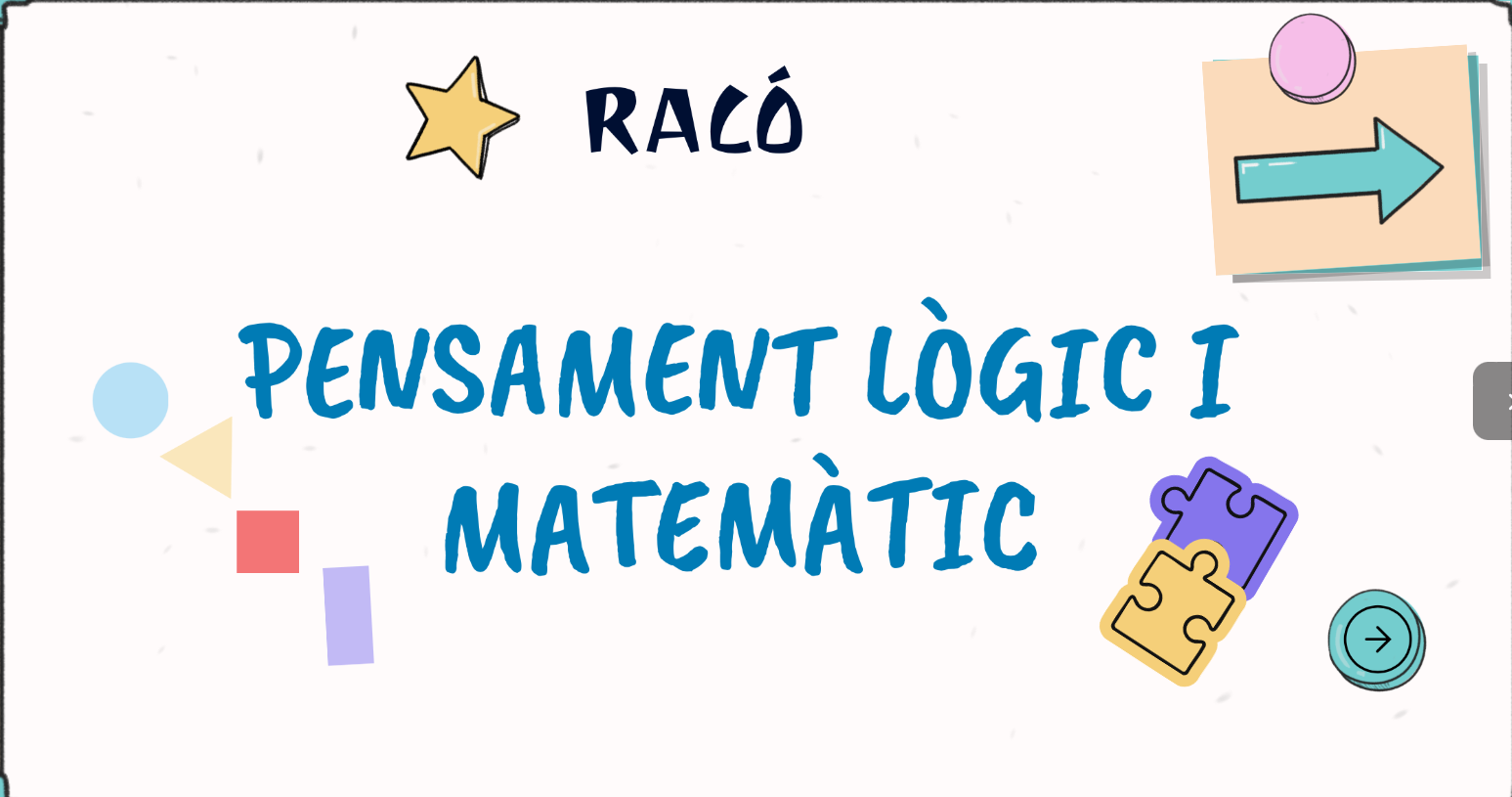 Racó de pensament lògic i matemàtic per a Infantil