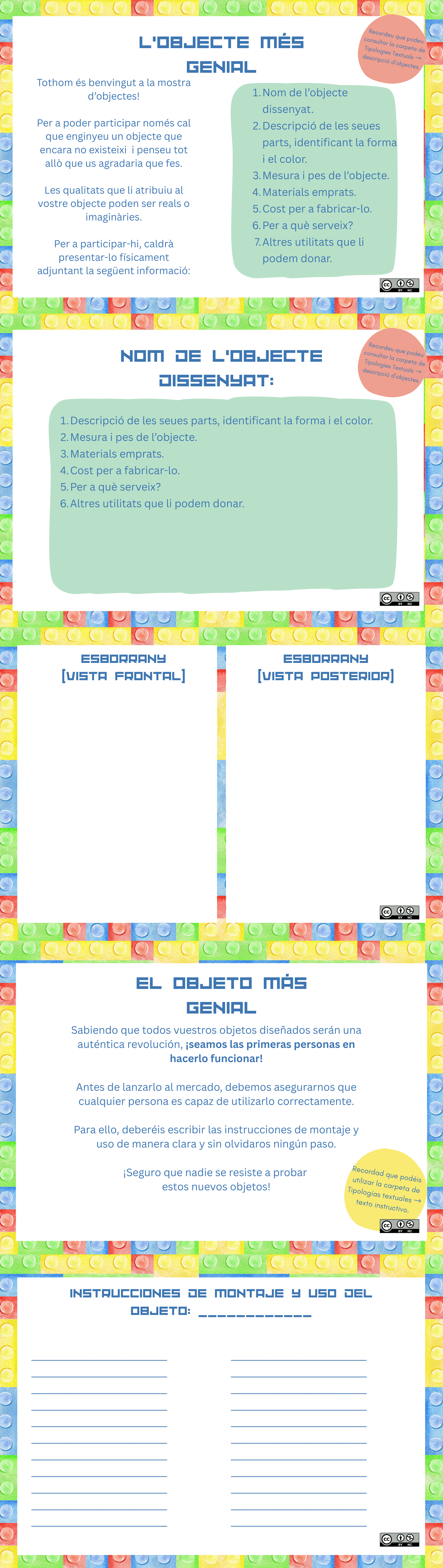 Text Instructiu en valencià i castellà per a 6é de Primària - Creació d'un Invent