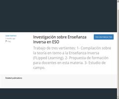 Investigación sobre Flipped Clasroom en Secundaria