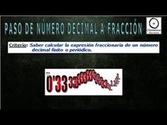(Fracciones) - Paso de Decimal a Fracción: Fracción Generatriz