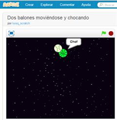 Dos balones moviéndose y chocando