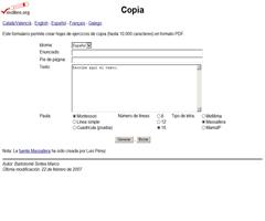 Generador de hojas de ejercicios de copia