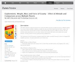 App para iphone sobre masa, peso y gravedad