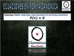 (Ecuaciones) - Ecuaciones en Forma Canónica