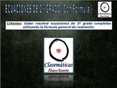 (Ecuaciones) - Ecuaciones de 2º Grado con fórmula