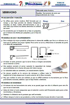Serrucho: Ficha de Herramienta del taller de Tecnologías